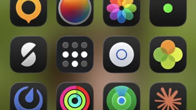 An IOS Home Screen full of icons that are a circle or set of circles abstractly representing something.