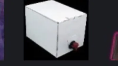 An emoji sized photo of an unbranded box of wine.