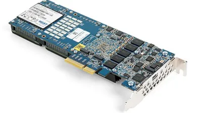 A huge PCIe card carrying flash storage.