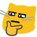 Emoji blobcatthinkingglare
