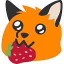 Emoji blobfoxnomstrawberry