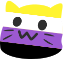Emoji blobcat_flagEnby