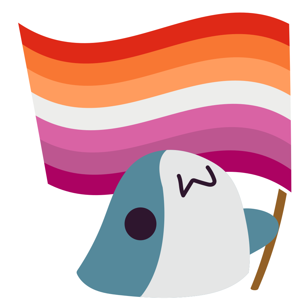Emoji blobhaj_flag_lesbian